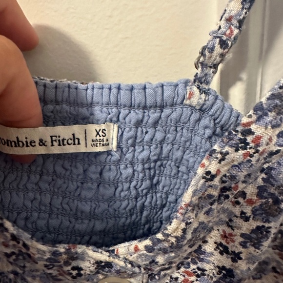 Abercrombie & Fitch Pleated Blue Floral Linen Blend Camisole Size XS Women’s - Picture 7 of 11